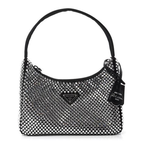 prada purple crystal bag|prada black rhinestone bag.